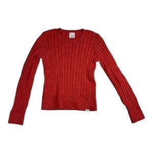 Abercrombie Kids Red Crew Neck Cable‎ Knit Sweater Size 9/10